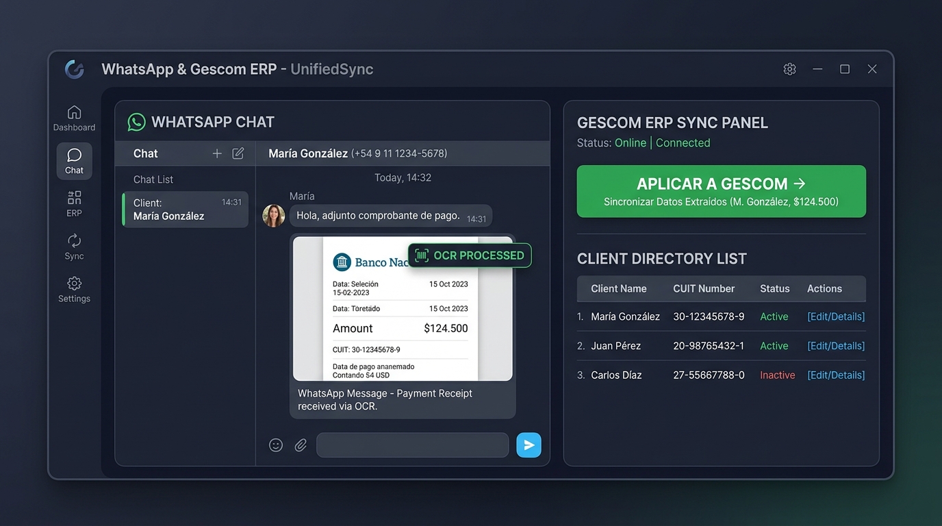 WhatsApp Bot & Sync Gescom ERP